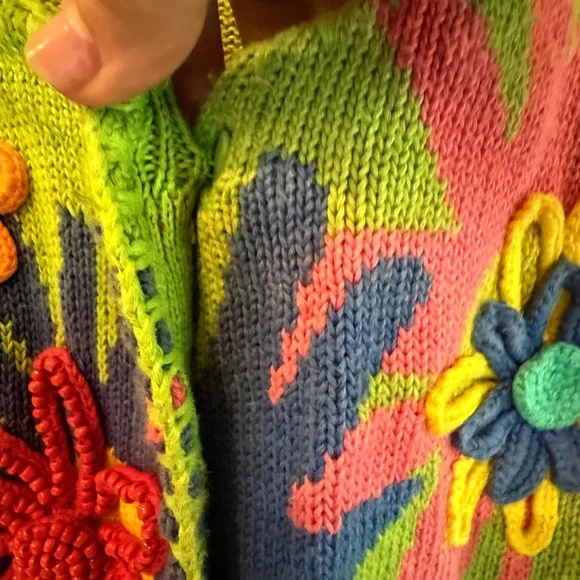 VTG MICHAEL SIMON ABSTRACT ART SWEATER, ONE SIZE - Picture 4 of 9